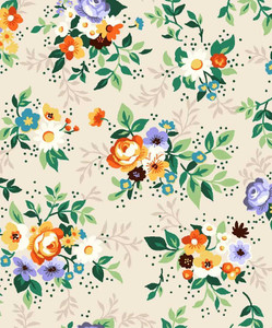 Oasis Fabric - Mini's || Spaced Floral Beige