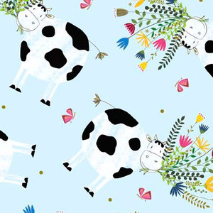 QT Fabric - Cow Party - Cows & Bouquets
