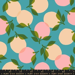Moda Fabric - Juicy Peach Dark Turquoise