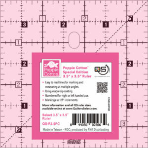 Quilters Select 3-1/2in x 3-1/2in Pink Non-Slip Ruler