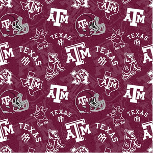 Texas A&M 1178 Helmets Cotton - Fabric Sykel