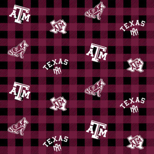 Texas A&M 1207 Cotton Buffalo Checker - Fabric Sykel