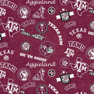 Texas A&M 1208 Aggies Home State Cotton - Fabric Sykel