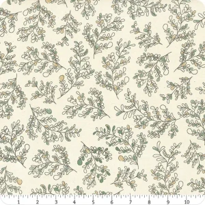 Bee Haven Leafy Loops Natural - Benartex Fabric