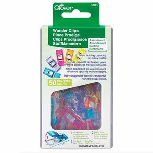 Clover Wonder Clips 50 Pack Multi Color Premier Stitching