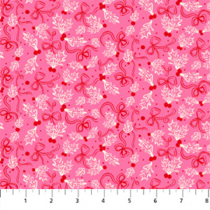 Merry Kitschmas Holly Pink - Figo Fabric