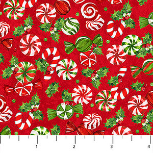 Sugar Coated - Candy on Red - Northcott Fabric