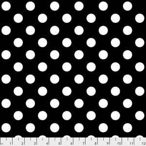 Linework Pom Poms - Ink - Tula Pink Fabric