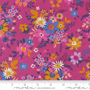 Maeve Florals Daisies Violet Petunia - Moda Fabrics