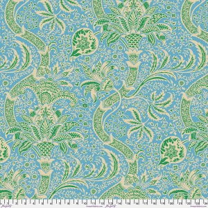 Kaffe x Morris & Co. Indian Aqua - Free Spirit Fabrics