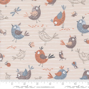 Chirp Friends Birds Cloud - Moda Fabric