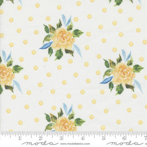 Sunshine Blue Skies Watercolor Dots Roses Cloud - Moda Fabric