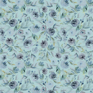 Enchanted Florals Enchanted Floral Rose Turquoise - Benartex Fabric