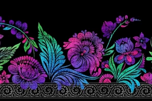 Vivid Border Jewel - In The Beginning Fabric
