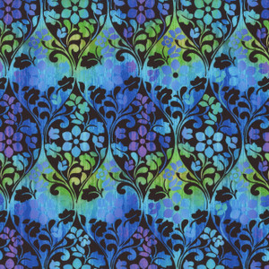 Vivid Ogee Blue - In The Beginning Fabric