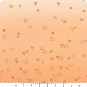 I Heart Ombre Metallic Coral - Moda Fabric 10875-221M