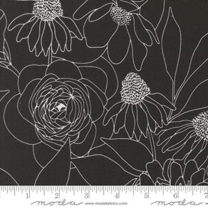 Botany Etched Floral Ink - Moda Fabrics 11557-12