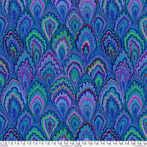 Kaffe Fassett Collective February 2025 Marble Scallops - Blue - Free Spirit Fabrics pwgp207-blue