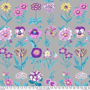 Kaffe Fassett Collective February 2025 Flower Studies - Grey - Free Spirit Fabrics pwgp205-grey