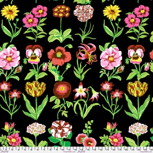 Kaffe Fassett Collective February 2025 Flower Studies - Black - Free Spirit Fabrics pwgp205-black