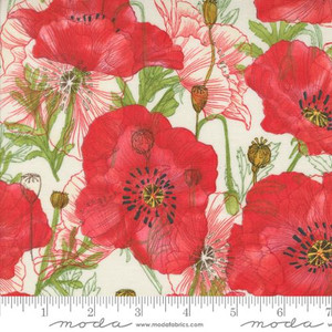Superbloom Large Poppy Cream - Moda Fabric 48781-11