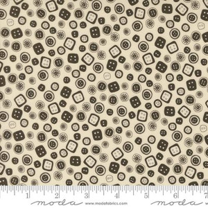 Threads Buttons Porcelain Black - Moda Fabric 55682-25