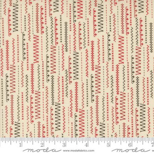 Threads Stitched Up Stripes Porcelain Multi - Moda Fabric 55686-11