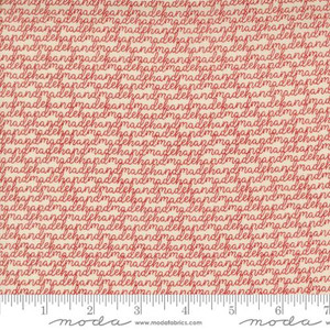 Threads Text and Words Porcelain Red - Moda Fabric 55681-11