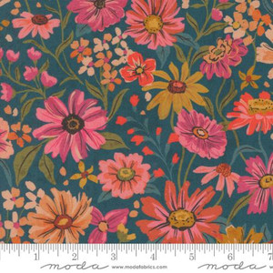 Sagewood Florals Summerfield Peacock - Moda Fabric 11950-16