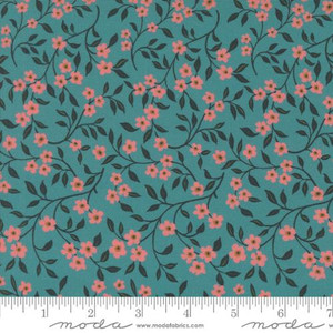 Sagewood Small Floral Dogwood Teal - Moda Fabric 11953-17
