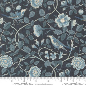 Sacre Bleu Birds Indigo - Moda Fabric 13972-17