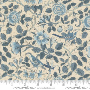 Sacre Bleu Birds Pearl French Blue - Moda Fabric 13972-12