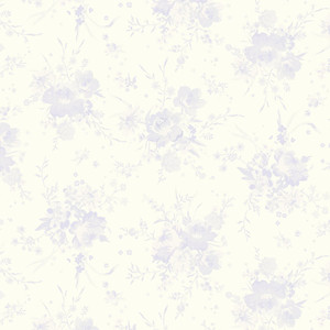 Louisa Soft Floral Light Periwinkle - Clothworks Fabric Y4407-84