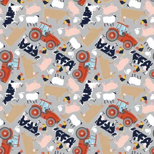 FFA Forever Blue 2 Animals Gray - Riley Blake Designs Fabric C15851R-GRAY