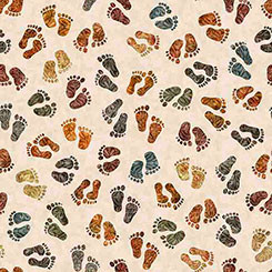 Bigfoot Footprints Tan - QT Fabric 30995-E