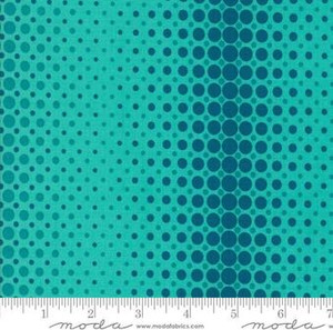 Color Crush Dots and Stripes Aqua - Moda Fabric 10885-17