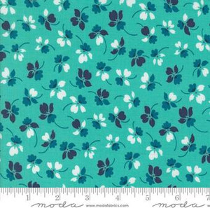 Color Crush Flourish Florals Aqua - Moda Fabric 10882-17