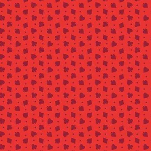 Let's Play Card Suits Red - Benartex Fabric 14818-10 Premier Stitching