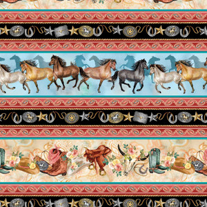 Gone Country Stripe Multi - Benartex Fabric 14806-99 Premier Stitching