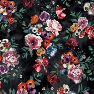 Moon Flower Vibrant Floral - P&B Fabric MFLO05715-DMU Premier Stitching