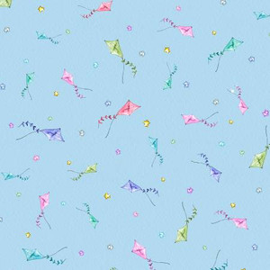 Whiskerville Kite Toss Blue - P&B Fabric WSKR05751-B Premier Stitching
