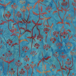 Wild For Wildflowers Collection Blue Floral - Batik Textiles Fabric 6215