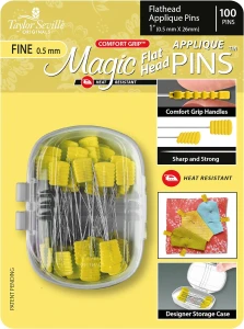 Magic Pins Fine Flathead Applique Pins by Taylor Seville (Qty 50)