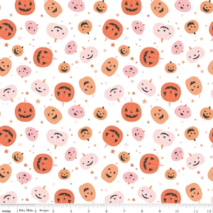 Hey Pumpkin Pumpkins White - Riley Blake Designs Fabric C16031-WHITE