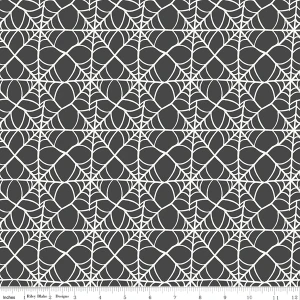 Hey Pumpkin Webs Charcoal - Riley Blake Designs Fabric C16033-CHARCOAL