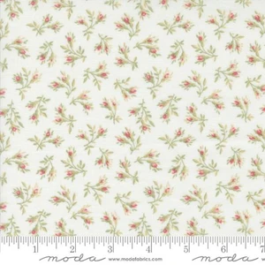Muse Rosebuds Florals Porcelain - Moda Fabric 44396-11