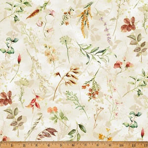 Harvest Bouquet Floral Natural - Hoffman Fabrics X5544-20-Natural