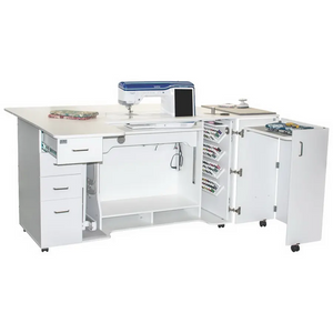 Horn Model 9090 Combo - Sewing/Embroidery/Cabinet in White