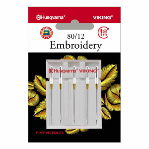Husqvarna HV EMBROIDERY NEEDLE SIZE 80/12, 5-PACK #920664096