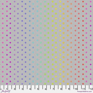 Tula Pink True Colors Hexy Rainbow - Dove #PWTP151.DOVE